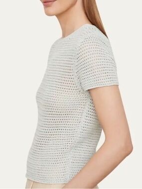 Vince Short-Sleeve Cotton Crochet Top